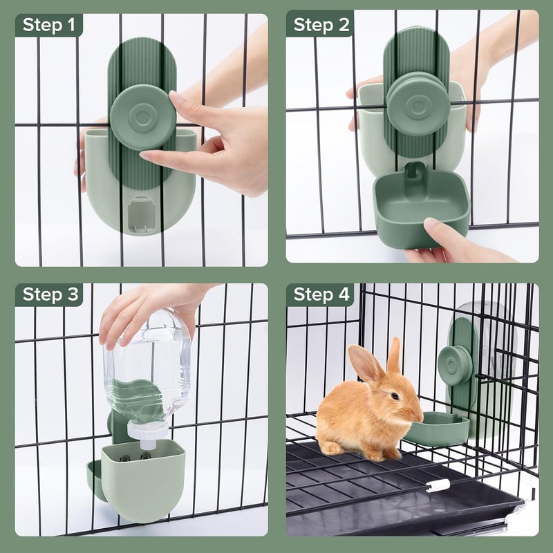 Kenond 28oz Hanging Automatic Rabbit Water Bottle, Guinea Pig Water Bottle No Drip, Gravity Water Dispenser for Cage, Suitable for Guinea Pig, Bunny, Hamsters and Other Small Animals(Green) - Image 5